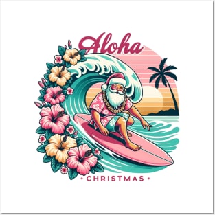 Hawaiian Santa Posters and Art